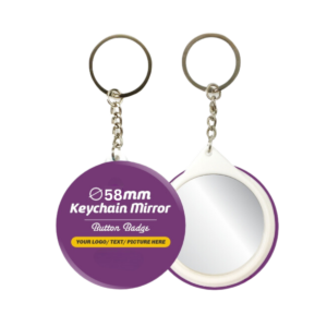 Keychain Badge with Mirror 58mm (KBM58MM)